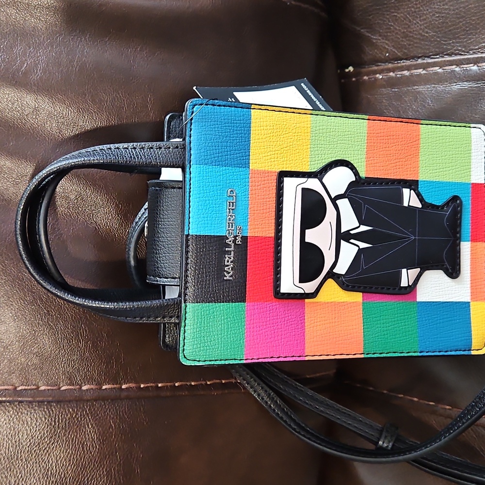 Karl Lagerfeld Color Block Maybelle Crossbody Cell Phone Bag NWT